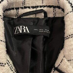Zara Monochrome Tweed Jacket